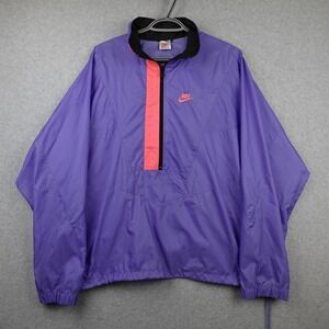 Vintage Nike Windbreaker Jacket L Colorblock Blue/Purp Pink 1/2 Zip Gray Tag 90s